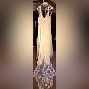Azazie Cream Lace Wedding Dress